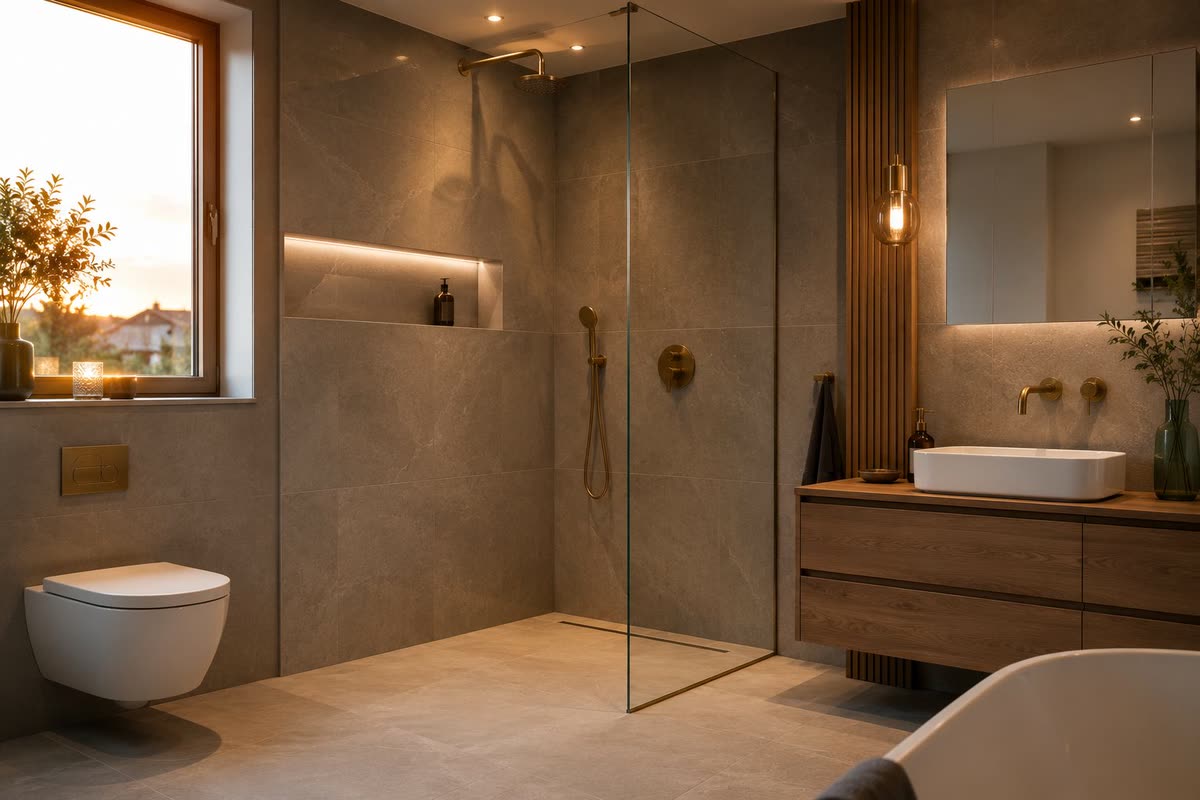 Komplett saniertes modernes Badezimmer